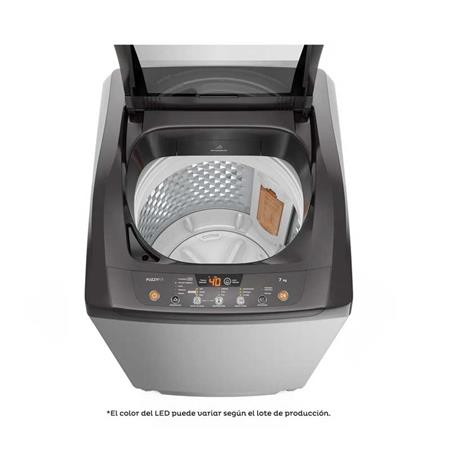 Lavarropas Carga Superior Gafa FuzzyFit 7 Kg Plata